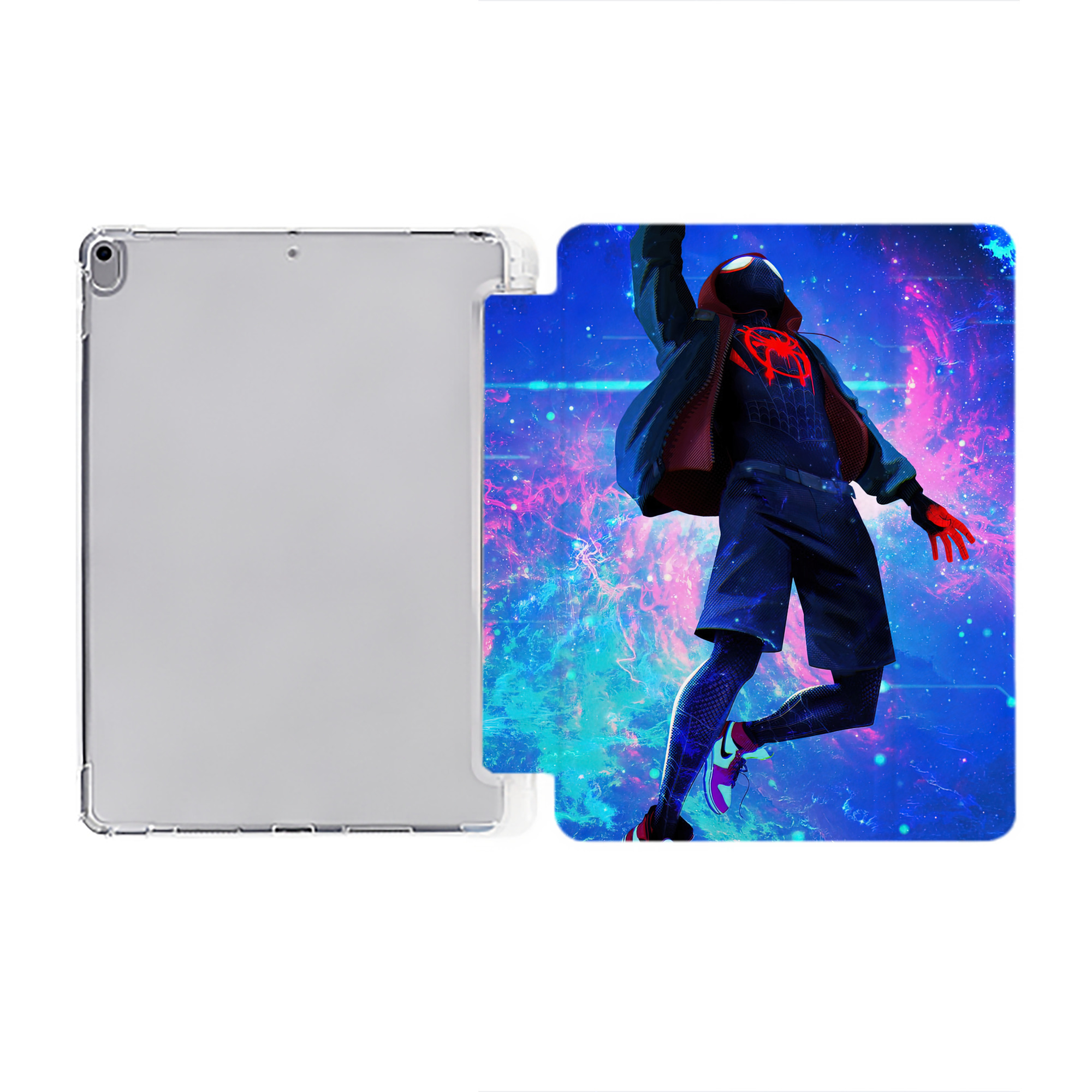 （画像用） Spider Man スパイダーマン IPad ケース ペン収納付き 三つ折りスタンド PUレザー×シリコン 対応機種9.5/10.5/10.9インチ